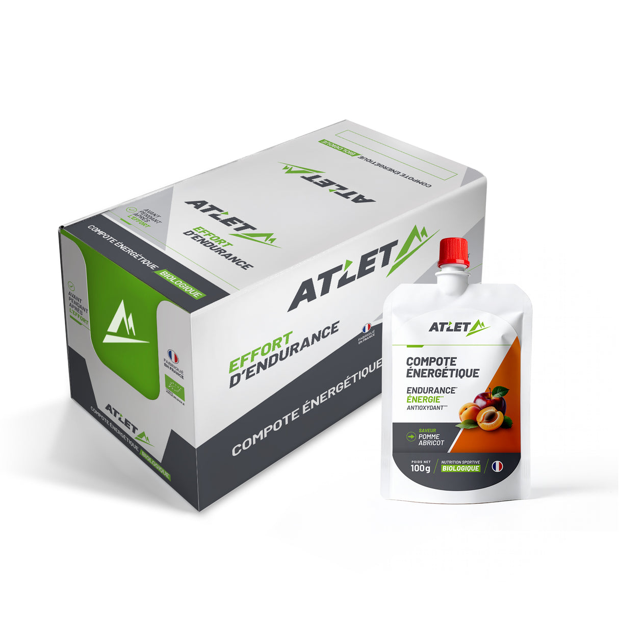 Pack de 18 Compotes Energétiques Pomme Abricot Bio